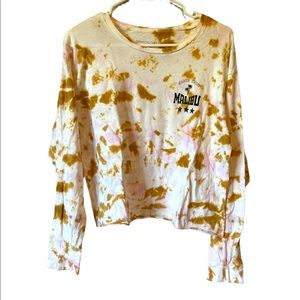 Santa Cruz Malibu Tie-Dye Graphic Long-Sleeve Cropped T-Shirt Size M